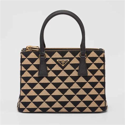 Small Prada Galleria jacquard fabric bag